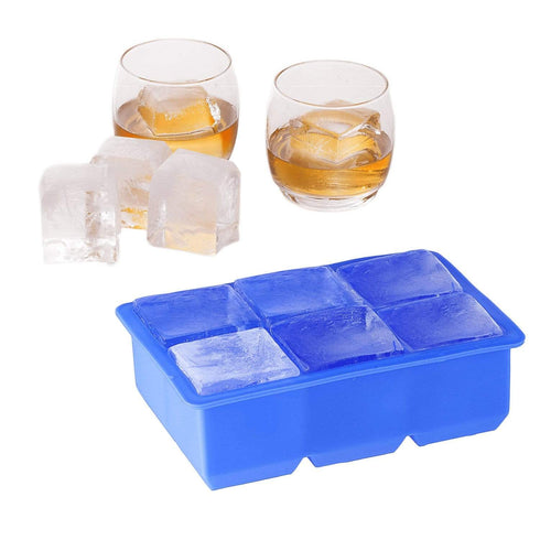 AussieSuperStore Homeware Supplies Large Silicone Ice Cube Tray - 6 Block Jumbo Giant Rocks Cocktail Blocks Maker Large Silicone Ice Cube Tray 6 Block Jumbo Giant Cocktail Blocks Maker CB6BIGICETRAY